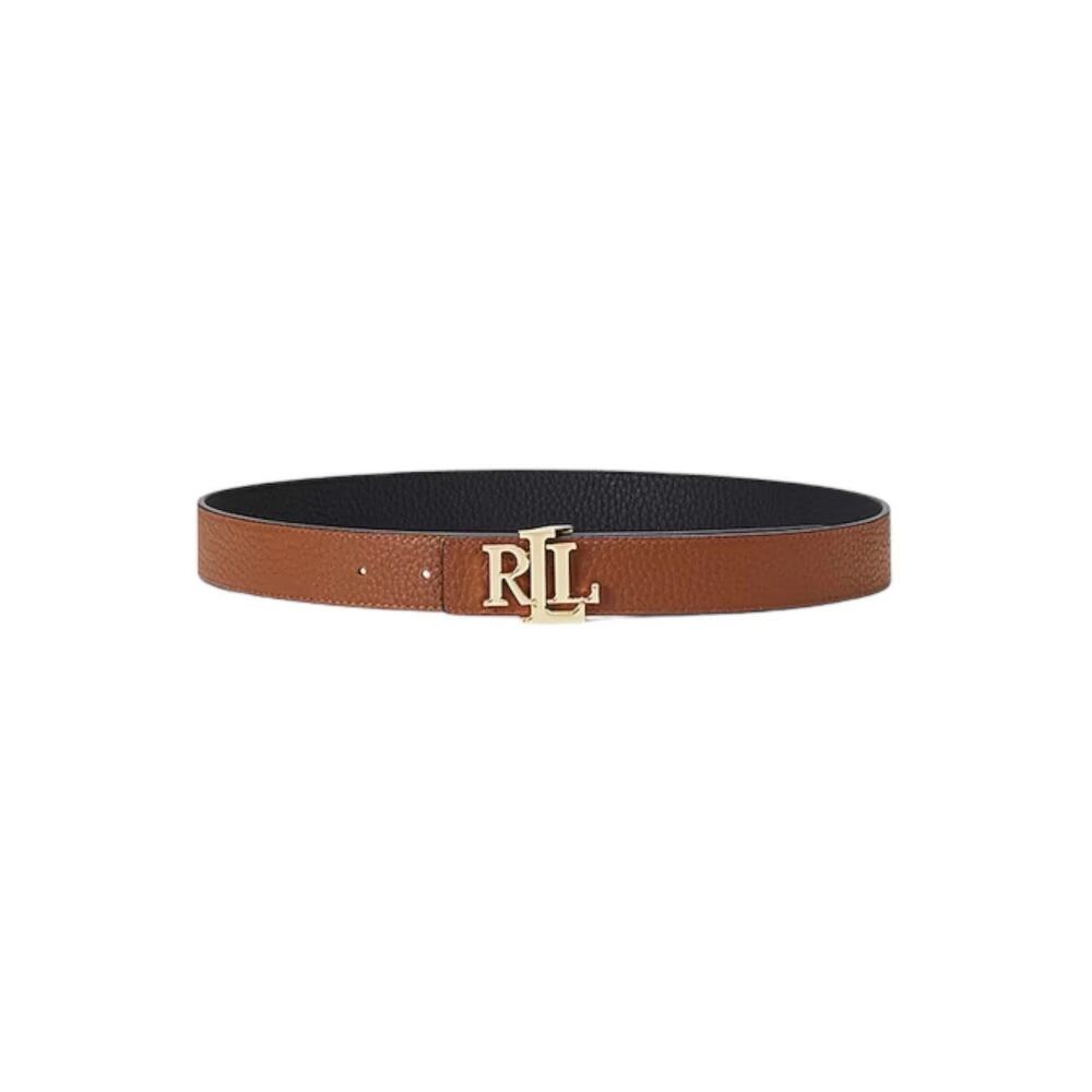 nwt Lauren Ralph Lauren Brown Gold Logo Belt M